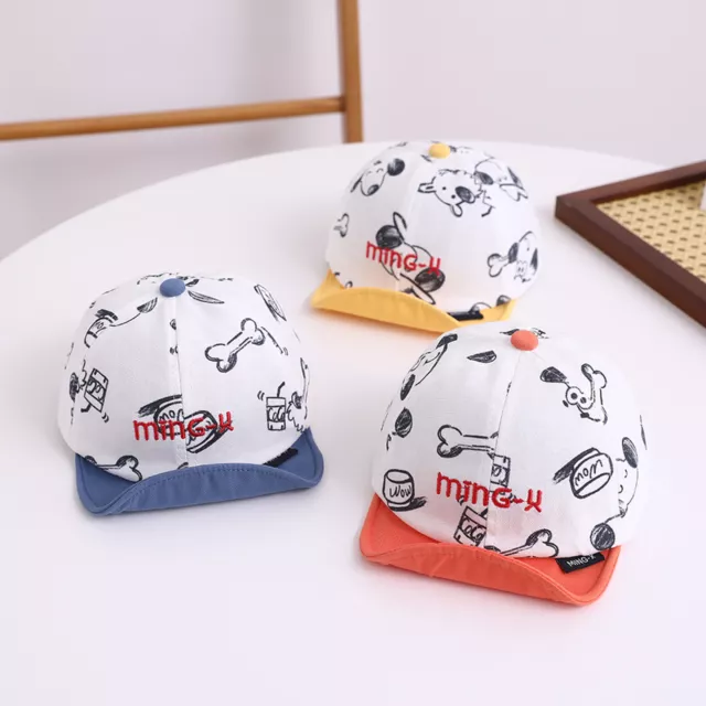 Cappello bambini stampa cucciolo anti-UV primavera estate bambino cappello da baseball tesa corta