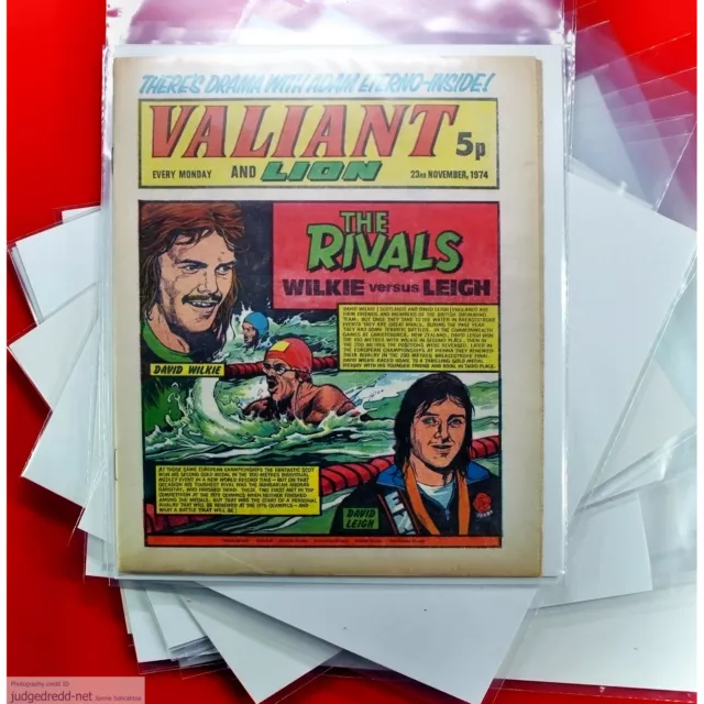 VALIANT AND LION Comic Bags ONLY Size2 / Sleeves for UK Issues x 25 .
