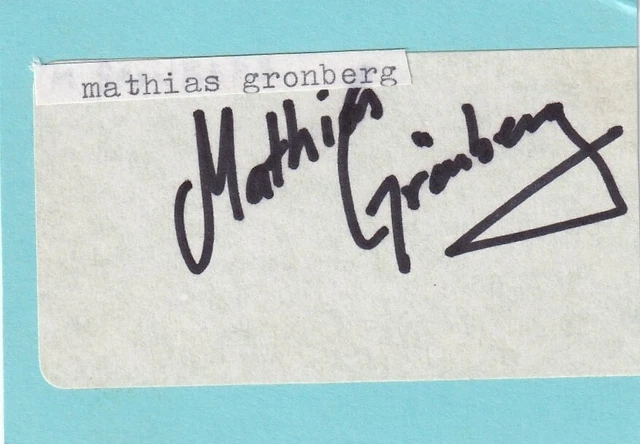 Mathias Gronberg - European Tour Golfer Signed Address Label (Laid onto card)