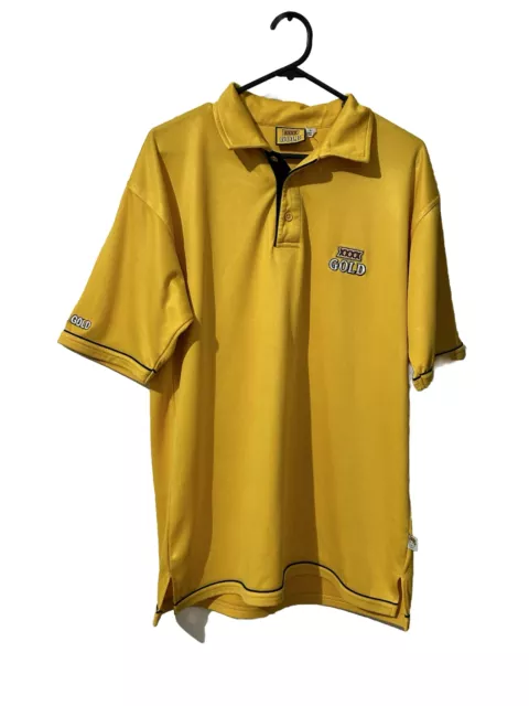 XXXX Gold Beer Size L  Yellow Short Sleeve Polo T-Shirt Top