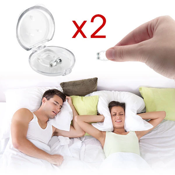 Lot De 2 Anneau Anti Ronflement Pince Nez Arrêter Ronfler Sommeil Paisible Neuf
