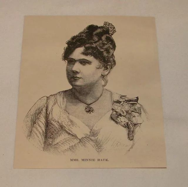 1894 Rivista Incisione ~ Opera Singer Mme. Minnie Hauk