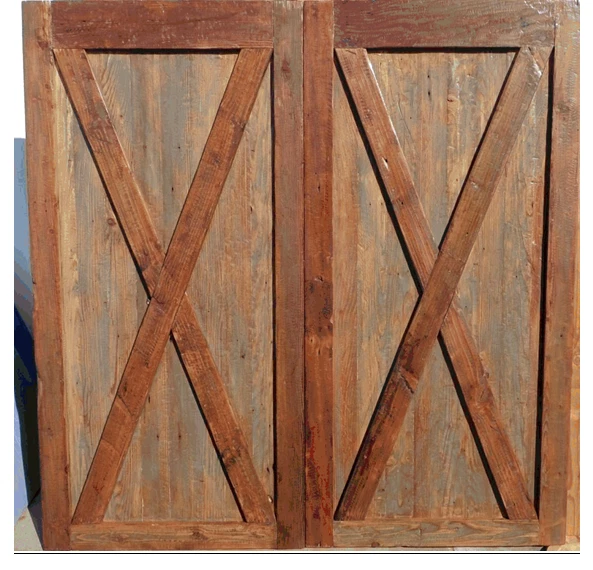 Rustic reclaimed lumber double full X you choose size barn doors Farmhouse 2