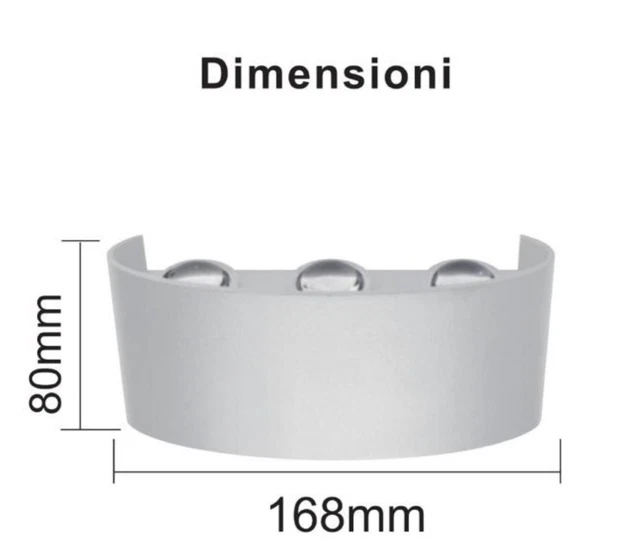 Applique Parete LED Bianco Interno Esterno 18W Doppia Luce Up&Down Impermeabile 7