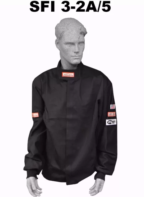 Xl Drag Racing Fire Suit Jacket 2 Layer  Sfi 5 Race Suit Sfi 3.2A/5 Black Xl