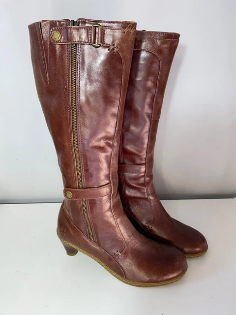 DR MARTENS DARK brown leather Jenna Knee length boots size 6 EUR