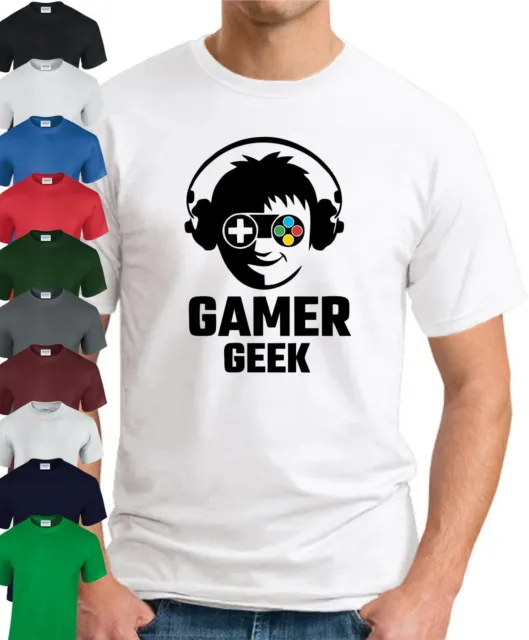GAMER GEEK T-SHIRT > Funny Slogan Novelty Geeky Gift Gaming Console PC Mens Top