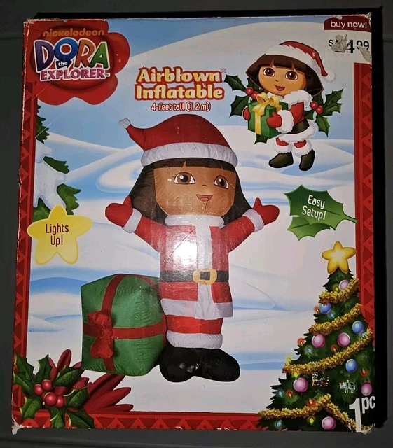 NICKELODEON DORA THE Explorer Airblown Inflatable With Gift Santa ...