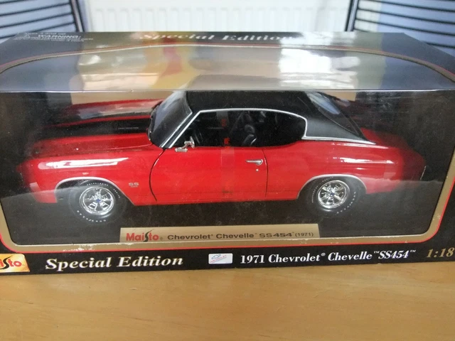 Chevrolet Chevelle SS454 1971 Cabriolet Rouge 1/18 Maisto 31883 – Miniature état Neuf