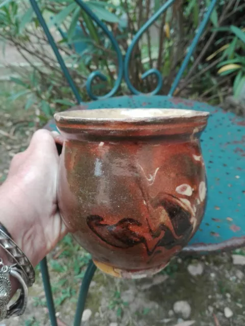 Antico Vaso Brocca Pressol Terracotta Smaltata Savoia