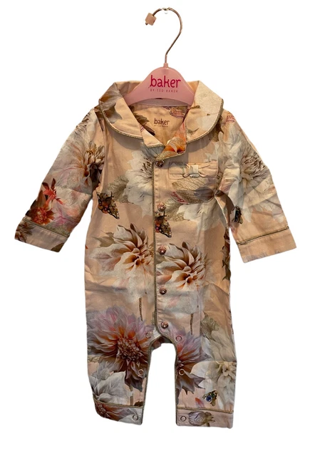 BNWT Ted Baker Bambino Bambina Stampa Floreale Pigiama Casual Tuta 3 6 Mesi