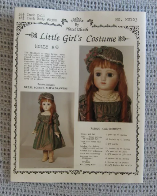 Antique Vintage Doll Pattern HU103 by Hazel Ulseth Holly B 24 1/2" doll new