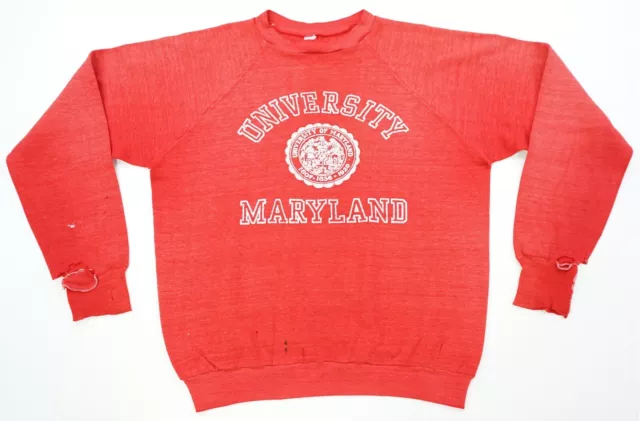 Rare Vintage University of Maryland Terrapins Crewneck Sweatshirt 80s 90s Red