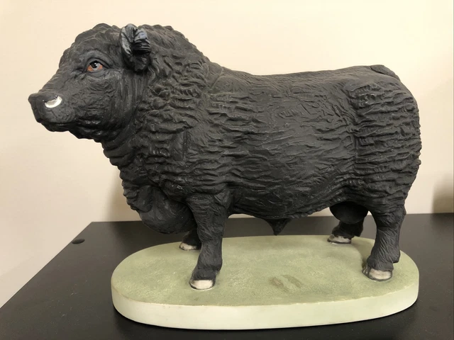 Vintage Walking Black Angus Bull Andrea, by Sadek  on Pedestal