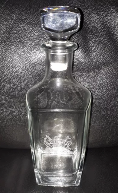 Rare Collectable Black Douglas Scotch Whisky Glass Decanter Great Used Condition