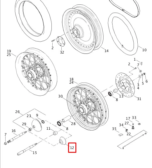Sportster rear wheel diagram store