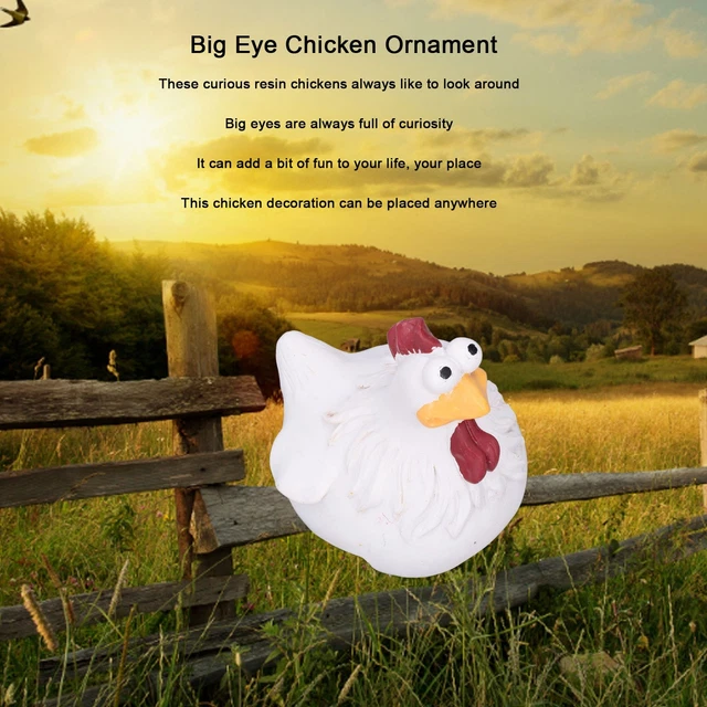 Ornement De Poulet à Gros Yeux Peinture à La Main De Simulation OB