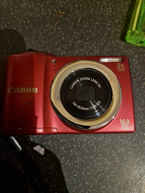 Canon Digital Camera Powershot A810 HD 16mp 5x Zoom Compact Red