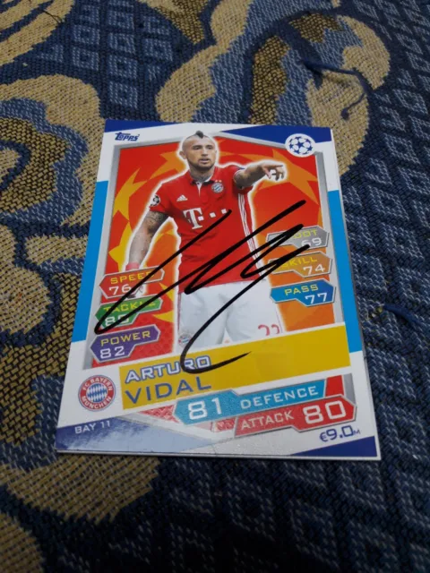 Trading Cartas Firmado Arturo Vidal FC Bayern de Munich Nuevo