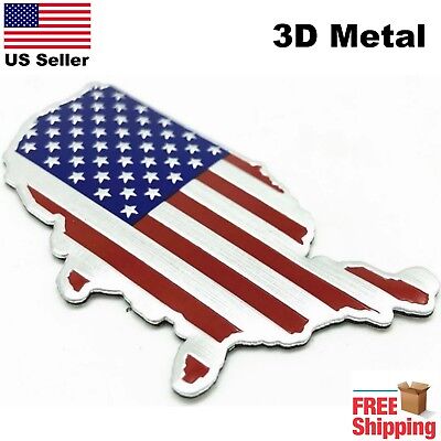 3D Metal American Flag Sticker Decal Emblem For Truck, Auto, Bike