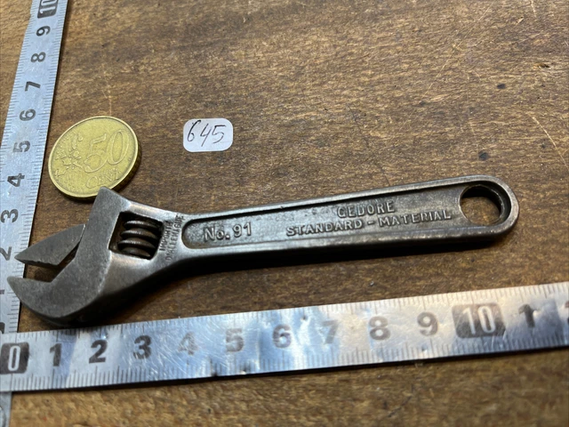 n° 645  old tool outil ancien Petite Clé à molette Gedore N.91