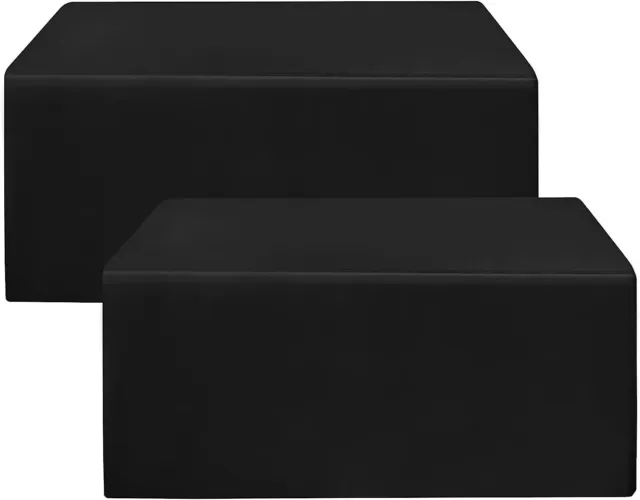 2-Pack Fitted Black Tablecloths for 6 Foot Tables - L5.9