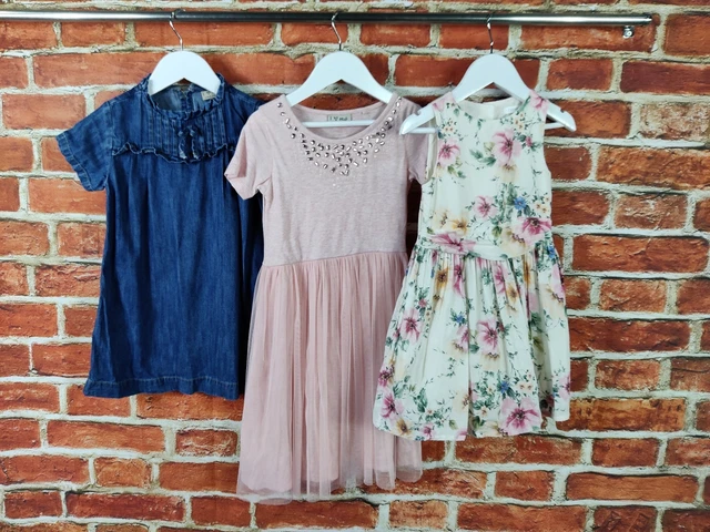 Girls Bundle Age 3-4 Years 100% Next Summer Dress Denim Party Floral Kids 104Cm