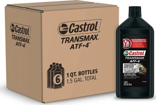 CASTROL TRANSMAX ATF+4 Automatic Transmission Fluid, 1 Quart, Pack Of 6