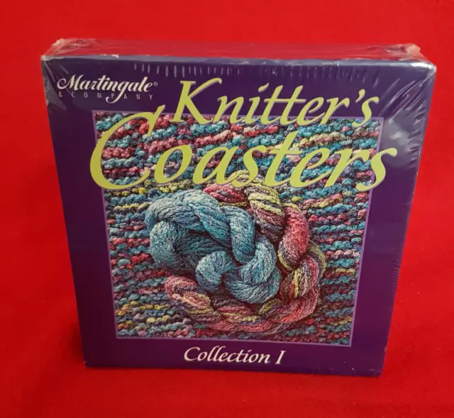 Martingale Knitter's Coasters. Laminated Cork Back. NIB. Set Of 8. Artists Image