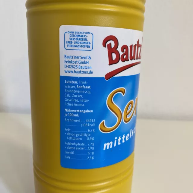3x Bautzner Senf mittelscharf 1000ml Vorratsflasche Ostprodukt 3x 1l 6,63€/l 2
