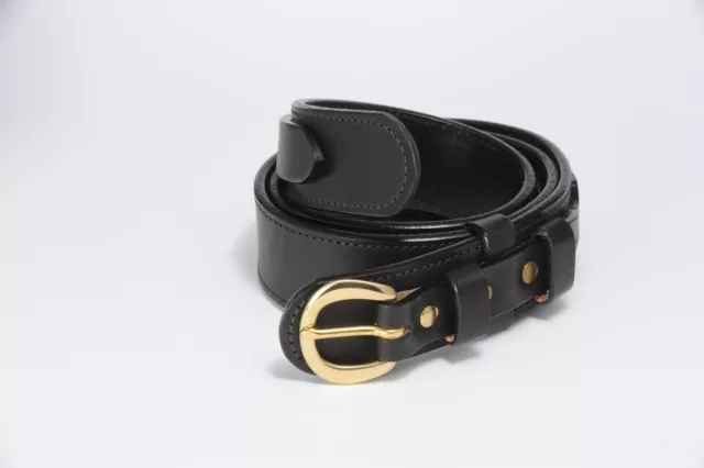 AMISH HAND CRAFTED POLICE DUTY BELT 2 1/4" RANGER BELT 13oz BLK / BRN 30" - 50" 3