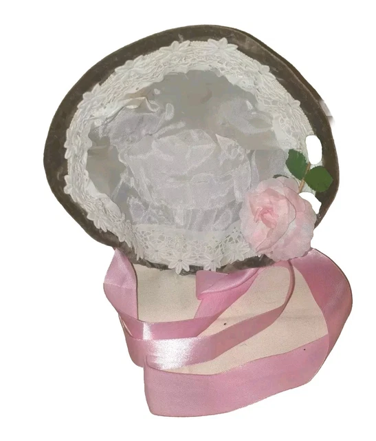 Robe De Poupée Ancienne Avec Coiffe Bretonne Et Chapeau - Pour Baptême Ou Mariée