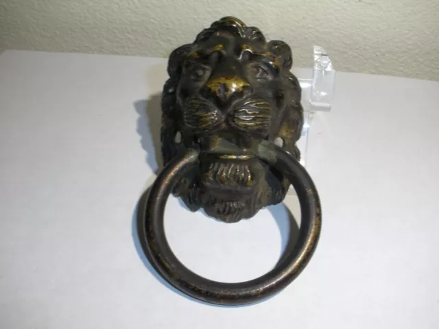 Vintage Cast Brass/ Bronze Lion Head Door Knocker 3' 3/4 long 2" wide