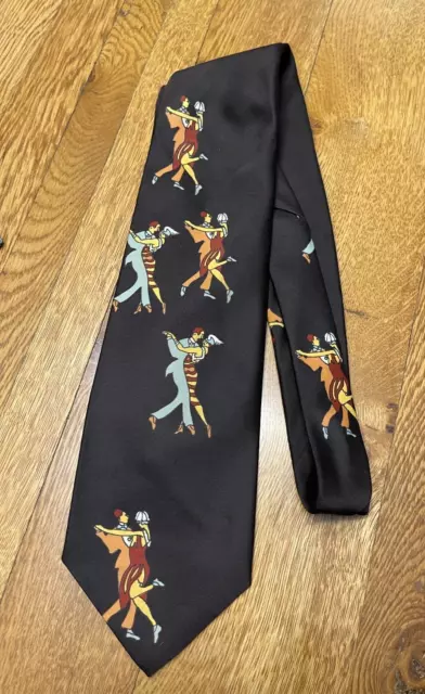 60'S/70'S RARE Vintage DANCING COUPLS 'ANDHURST' POLYESTER MENS NECKTIE-USA MADE