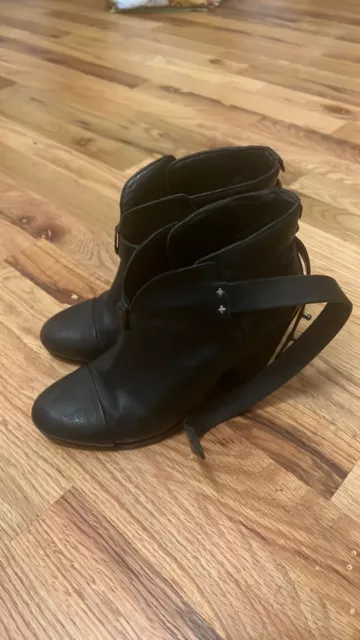 Rag & Bone Harrow Ankle Boot, Black Leather ,  Sz EU 37