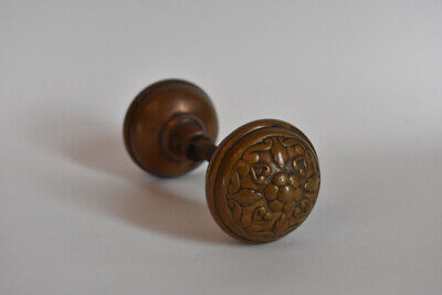 Pair Wrought Brass Mura Door Knobs By Reading Flower Fourfold Antique Salvage