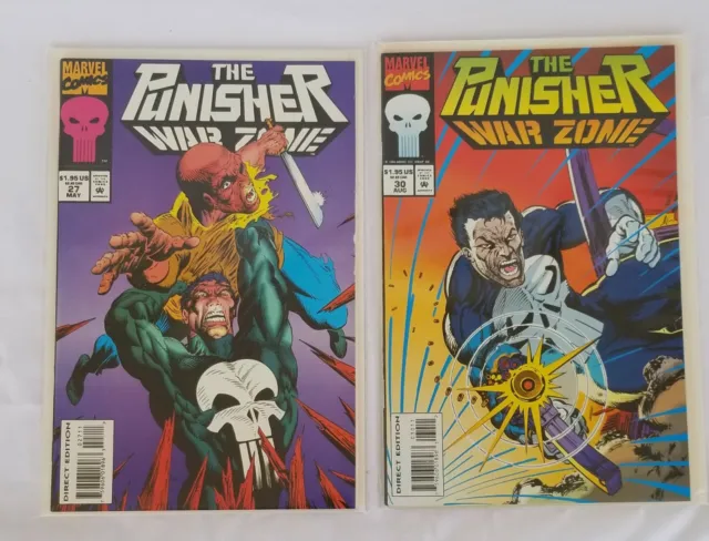 Lot of 2 The Punisher War Zone #27, 30 Comic Book NM Direct Edition