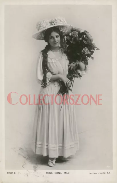 1907 Actress & Singer Miss Edna May Real Photo Postcard Rotary series 4102E