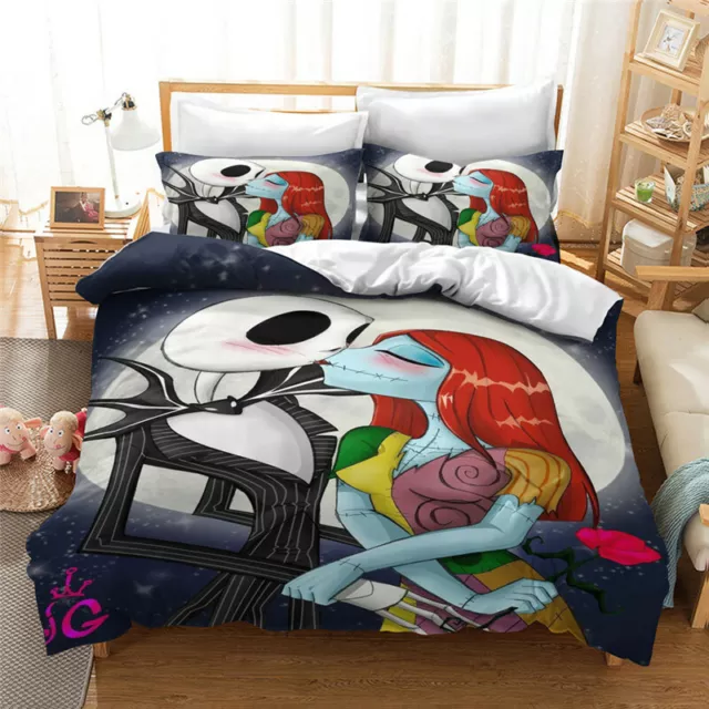 The Nightmare Before Christmas 3PCS Bedding Set Duvet Cover Pillowcases US Size