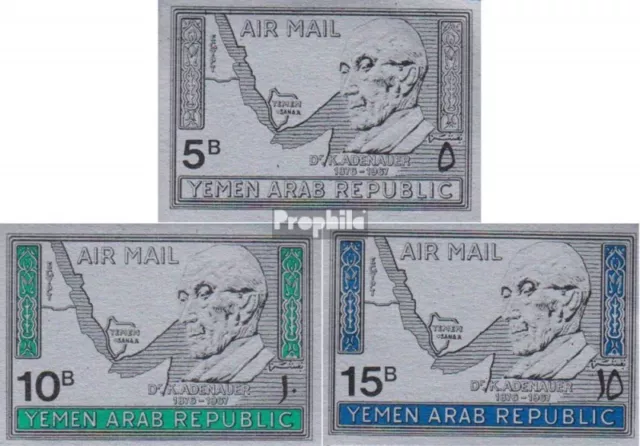 Nordjemen (Arabische Rep.) 722-724 (kompl.Ausg.) postfrisch 1968 Konrad Adenauer