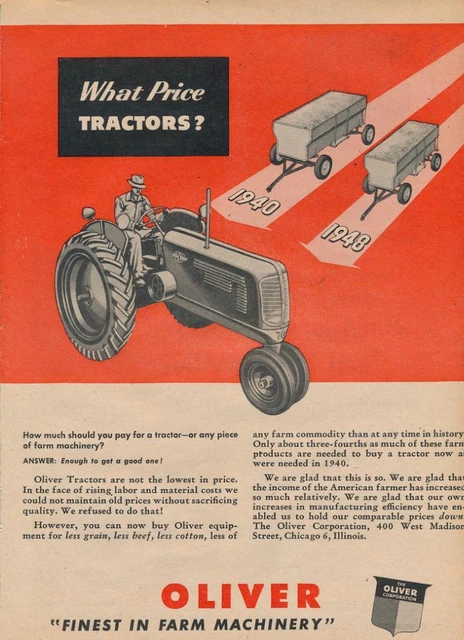 Magazine Ad - 1948 - Oliver Tractors
