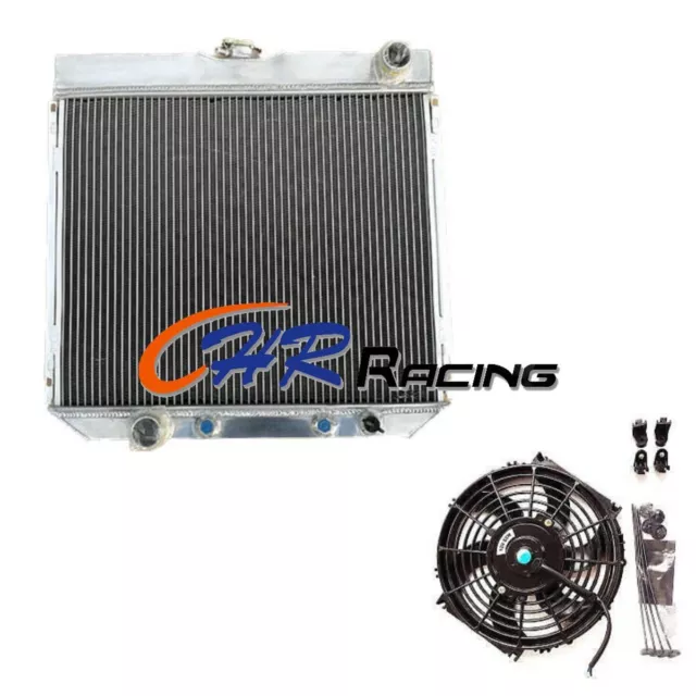 Aluminum Radiator+Fan for 1970 Ford Mustang/1969-1973 Maverick 4.1/5.0/5.8 L6/V8