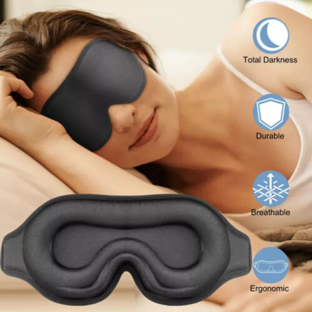 Maschera occhi sonno da viaggio morbida con schiuma 3D memory T imbottita