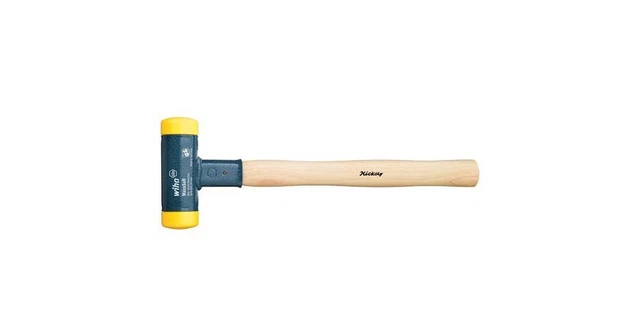 WIHA Massette à embout plastique sans rebond avec manche en hickory, embout d...