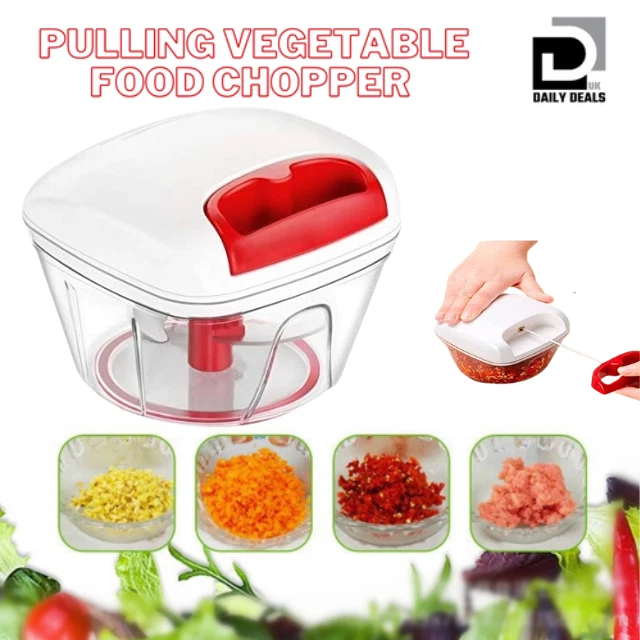 Pulling Vegetable Food Chopper Slicer Processor Hand Blender Kitchen Tool UK