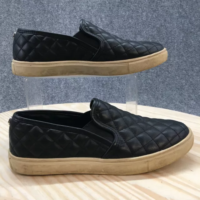 Steve Madden Sneakers Womens 8M Black Ecentrcq Quilted Slip On Casual Comfort