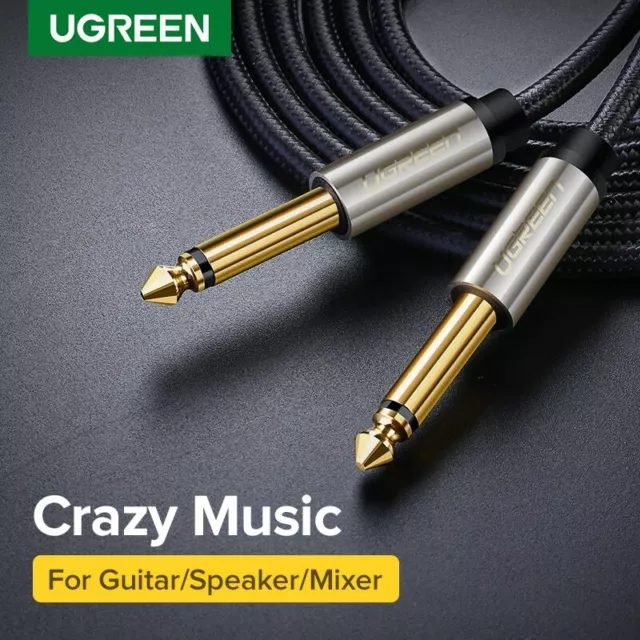 Ugreen GOLD Mono 6.35mm 1/4" Jack Plugs Guitar/Amp/Instrument Audio Cable Lead