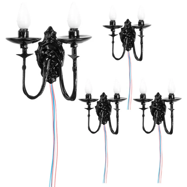 4 piezas Micro Lámpara de Paisaje Decoraciones Luz de Pared Adornos Mesa de Arena Hágalo usted mismo