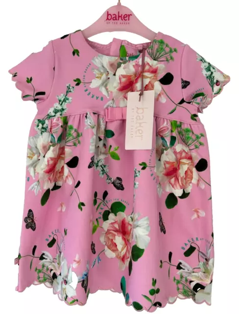 BNWT 🎀 TED BAKER 🎀 baby girls floral dress new 12-18 months rose holiday twins