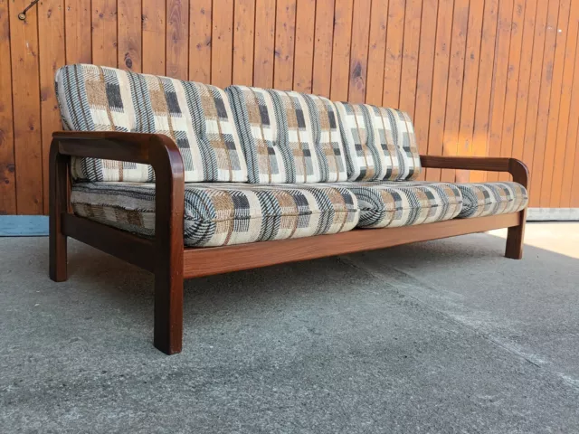 Designer Teak Sofa Vintage 3er Couch 60s Retro Danish Mid Century 60er